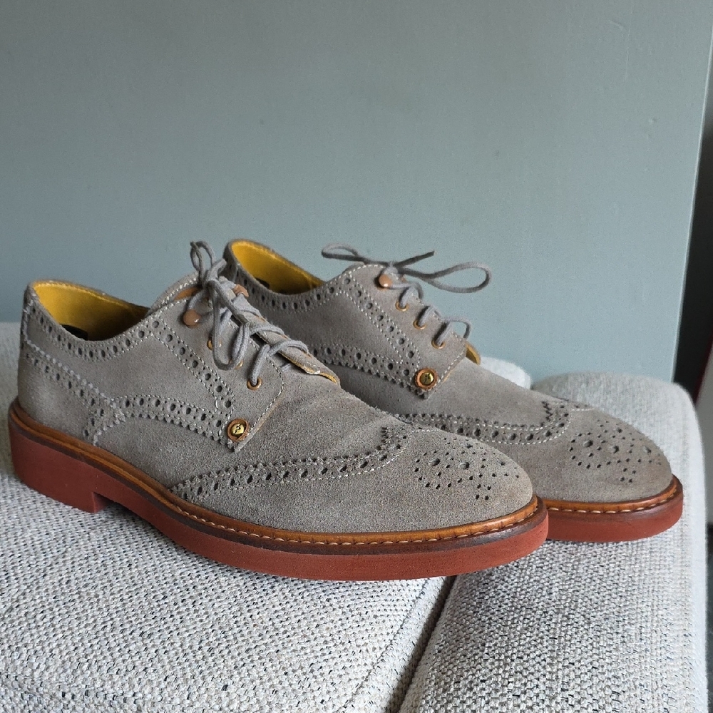 Gray Suede Men's Brogue Shoes